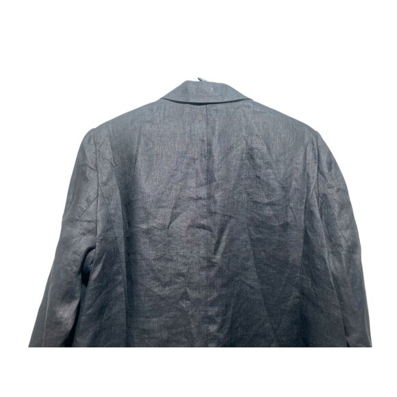 Quince European 100% Linen Structure Blazer Women Large Black Preppy Office Goth - Picture 12 of 16